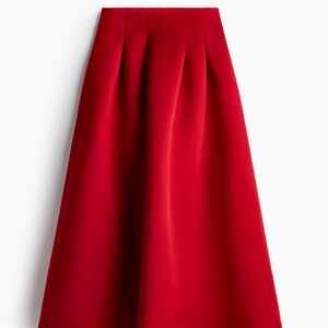 H&M Red Flared Skirt